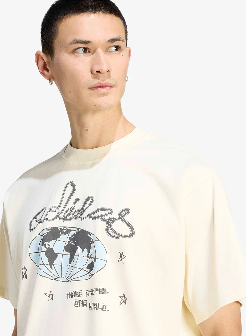 Adidas Originals CREWHT One World Graphic T-Shirt for Men | Best Price UAE