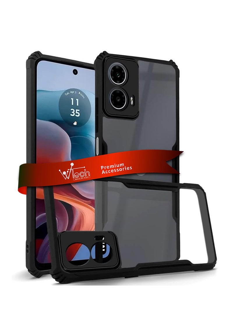 Wtech Hybrid TPU Silicone with Raised Armour Bumpers Slim Case Cover For Motorola Moto G34 5G 2023 Black - Image 1