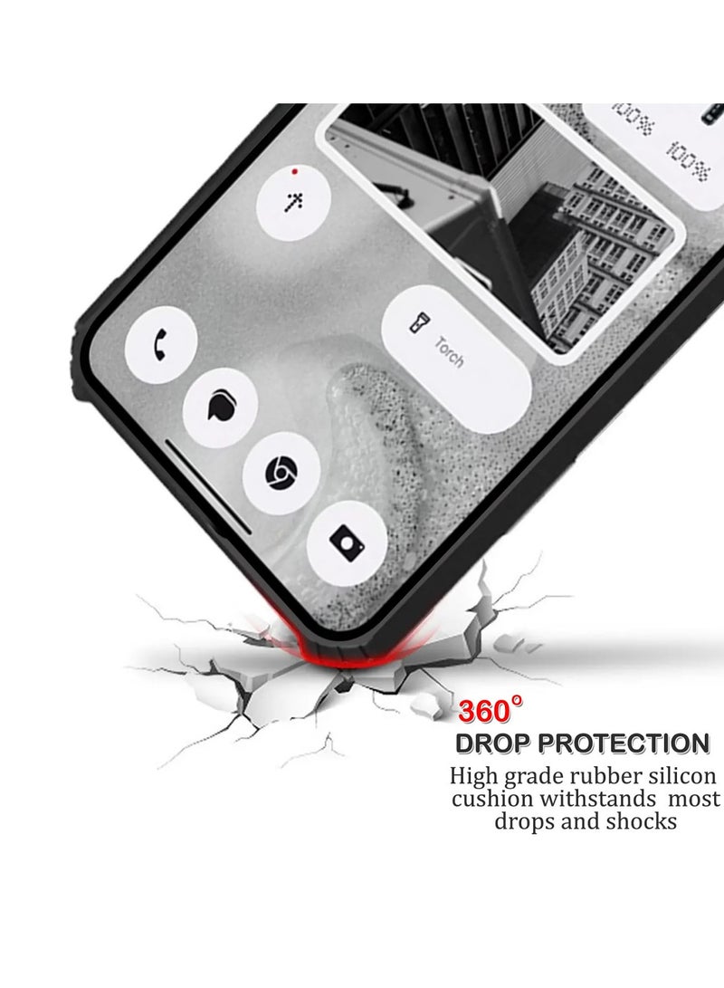 Wtech Hybrid TPU Silicone with Raised Armour Bumpers Slim Case Cover For Motorola Moto G34 5G 2023 Black - Image 3