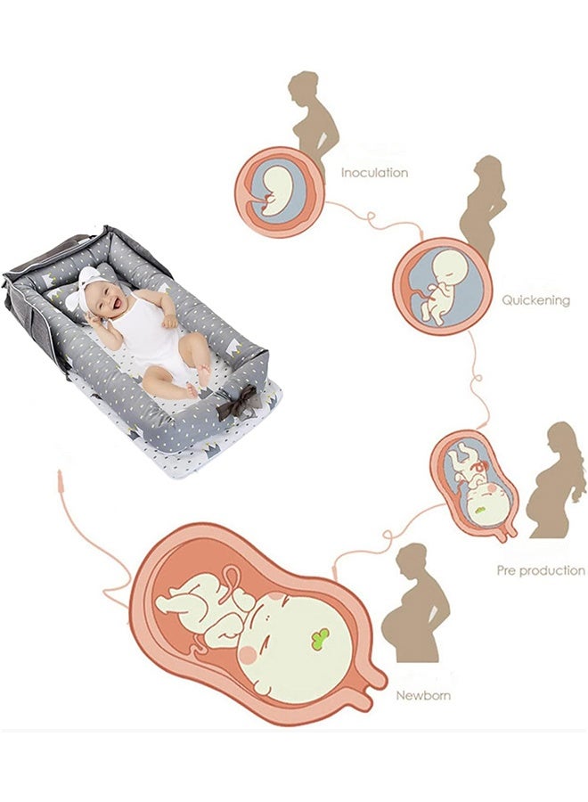 Beauenty Baby Lounger For Newborn 0-24 Months, Foldable Baby Nest Cover, Breathable & Soft Travel Nest Bed for Infants Toddler - Indoor & Outdoor Use - Image 3