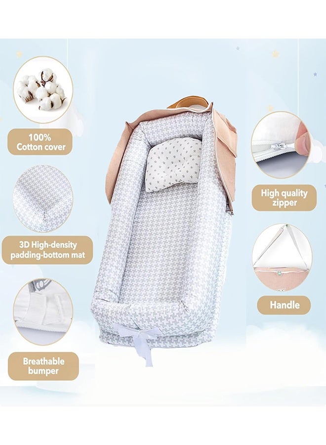 Beauenty Baby Lounger For Newborn 0-24 Months, Foldable Baby Nest Cover, Breathable & Soft Travel Nest Bed for Infants Toddler - Indoor & Outdoor Use - Image 5