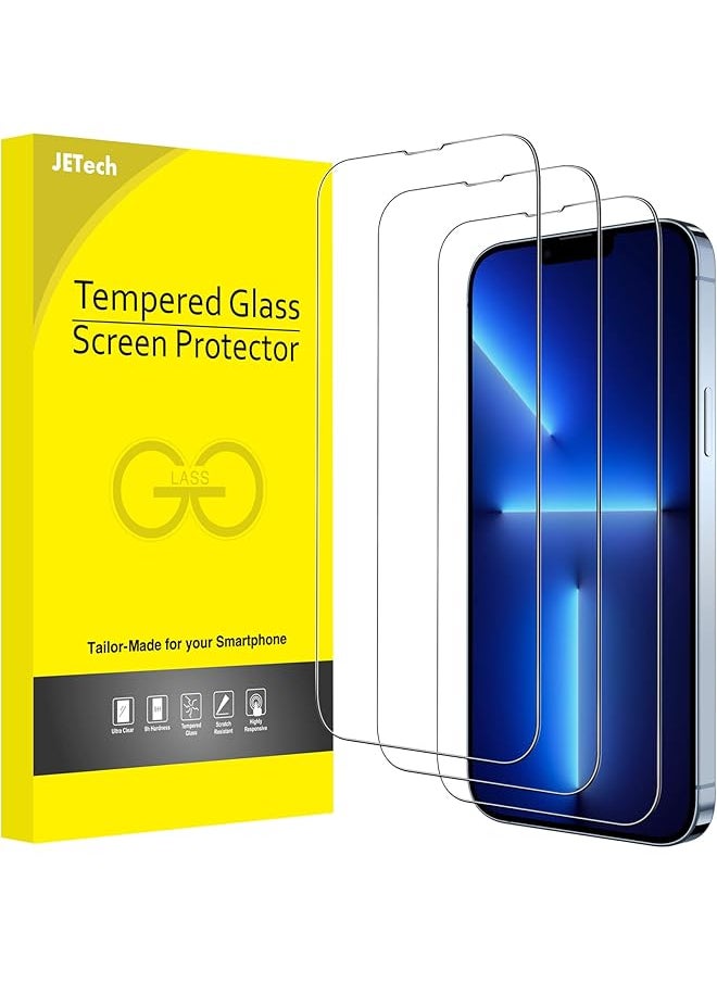 Jetech Full Coverage Screen Protector For Iphone 13 Pro Max 6.7 Inch 9H Tempered Glass Film Case Friendly Hd Clear 3 Pack  - Image 1