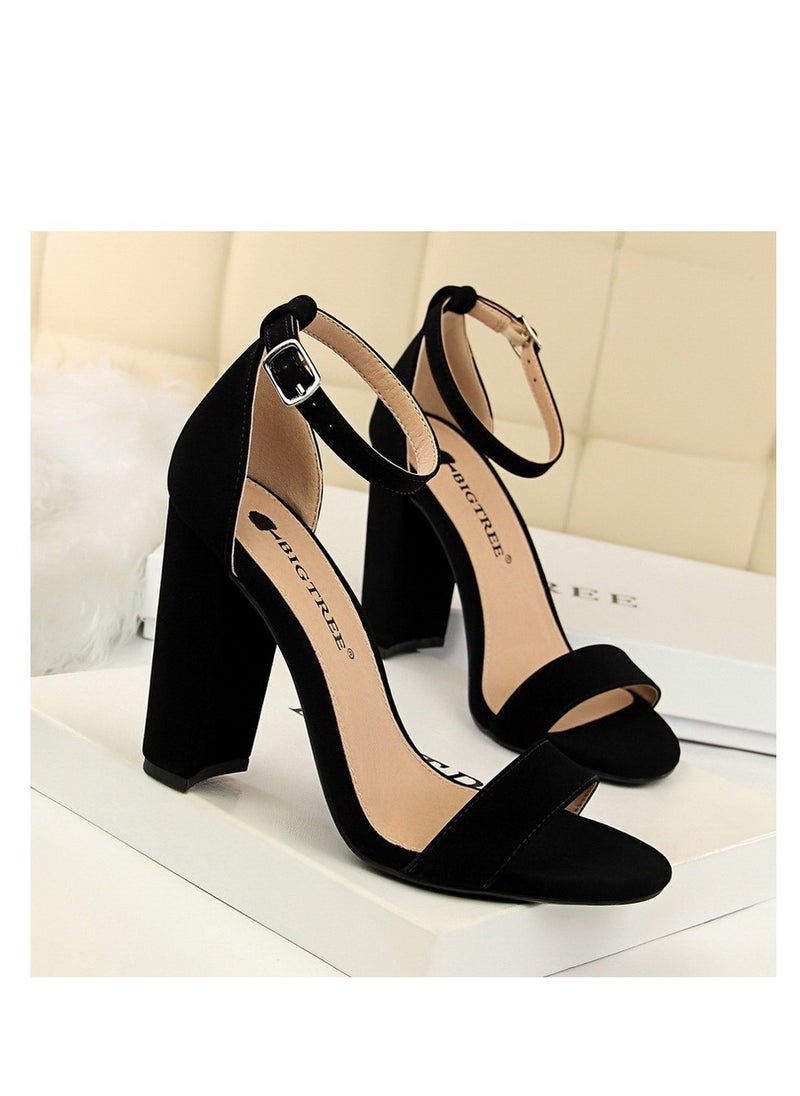 BIGTREE Women's Strappy Chunky Block Sandals Ankle Strap Open Toe High Heel for Dress Wedding Party Evening Office Shoes Sandals 