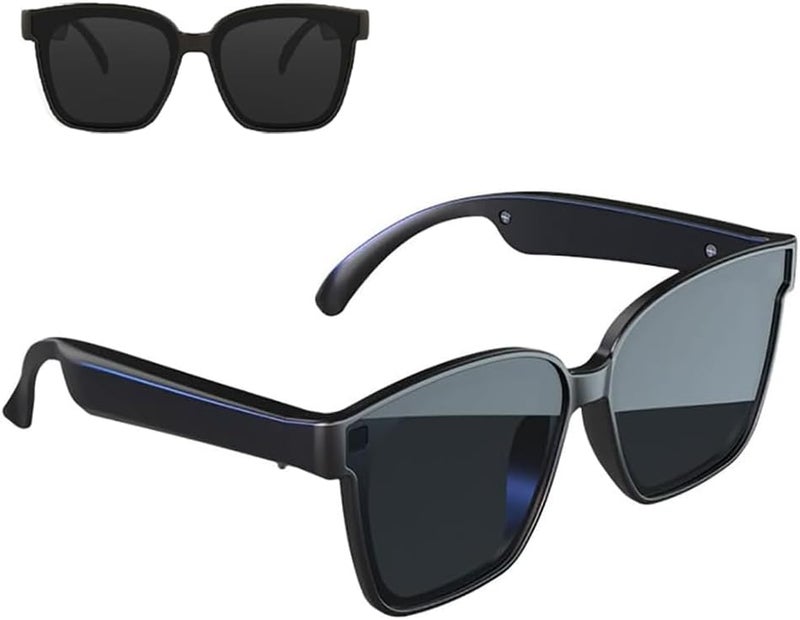 نظارات ، نظارات شمسية صوتية بلوتوث ، نظارات شمسية بلوتوث الشمسية ، نظارات ذكية بأسلوب الأذن المفتوحة ، استمع إلى الموسيقى والمكالمات مع الصوت لأعلى وأسفل ، نظارات صوتية بلوتوث 5.0 و IP44 مقاومة للماء - Image 1