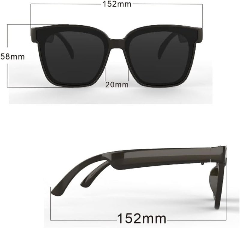 نظارات ، نظارات شمسية صوتية بلوتوث ، نظارات شمسية بلوتوث الشمسية ، نظارات ذكية بأسلوب الأذن المفتوحة ، استمع إلى الموسيقى والمكالمات مع الصوت لأعلى وأسفل ، نظارات صوتية بلوتوث 5.0 و IP44 مقاومة للماء - Image 5