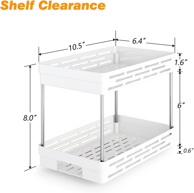 DABIGE Pull-Out Spice Rack for Cabinet, 3 Packs of Pull-Out Spice Racks, Spice Cabinet Organizer, Cabinet Size: 12" high x 11" wide x 5" deep, each level holds 10 - Image 3