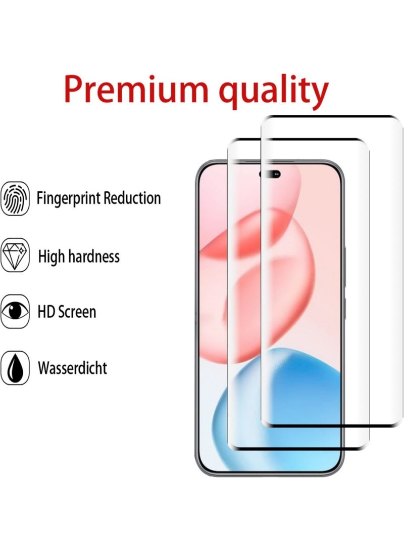 Aookay [2+2 Pack] Compatible with Honor 400 Pro 5G Screen Protector & Camera Lens Protector HD Tempered Glass, [Support Fingerprint Unlocking] 9H Hardness Anti-Scratch Bubble-Free - Image 2