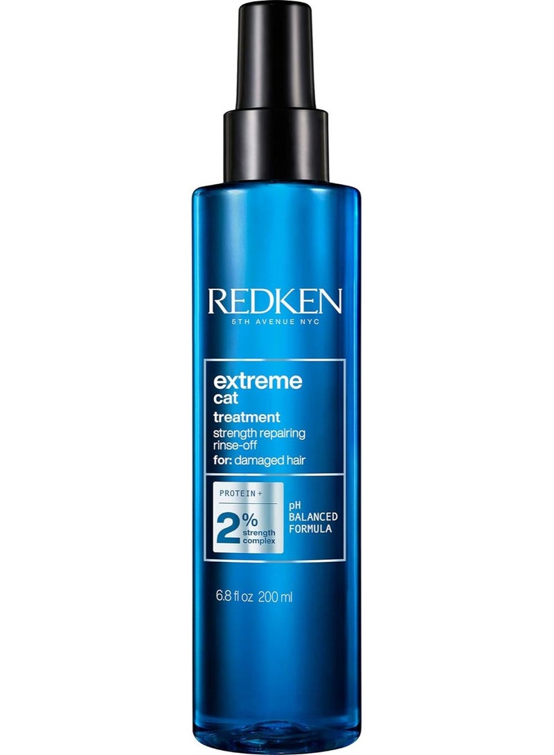 REDKEN علاج بروتين إعادة بناء Redken Extreme CAT المضاد للتلف | للشعر المتضرر | يقوي الشعر ويضيف اللمعان | مع السيراميد | 5 أونصة سائلة، 6.8 أونصة سائلة - Image 1