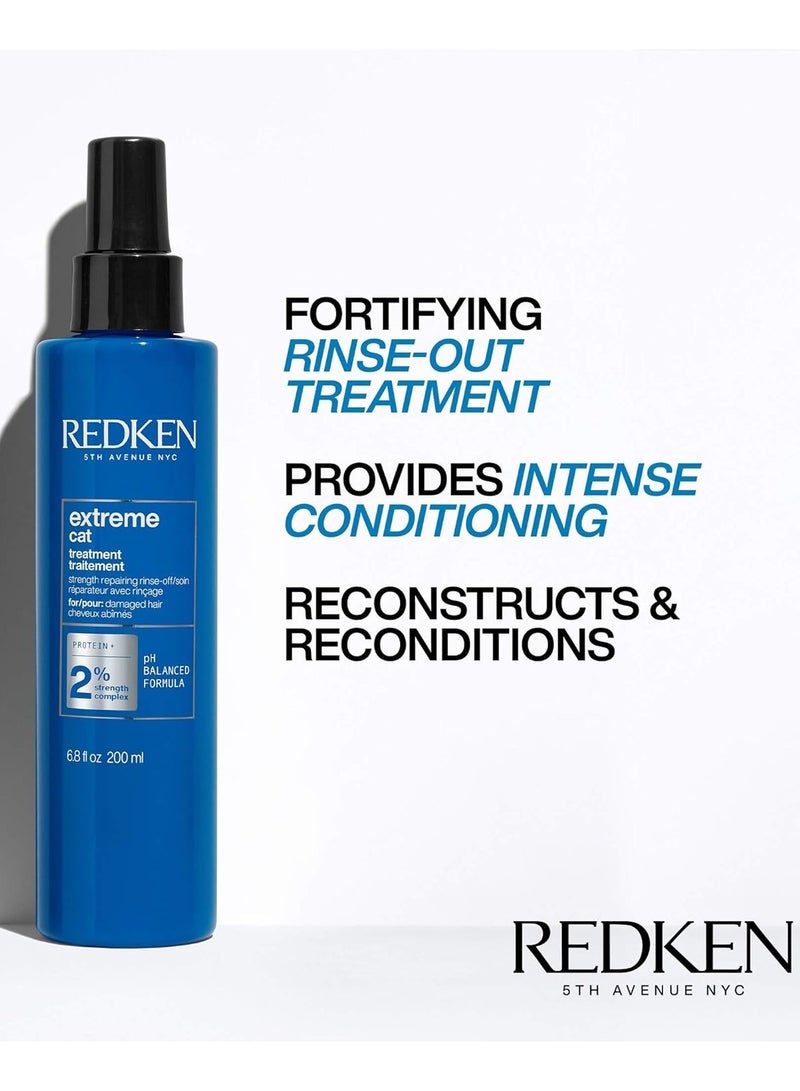 REDKEN علاج بروتين إعادة بناء Redken Extreme CAT المضاد للتلف | للشعر المتضرر | يقوي الشعر ويضيف اللمعان | مع السيراميد | 5 أونصة سائلة، 6.8 أونصة سائلة - Image 3