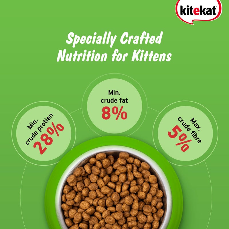Kitekat طعام جاف للقطط كيتكات (2-12 شهرًا) بنكهة سمك المحيط، 1 كجم | تغذية كاملة ومتوازنة - Image 5