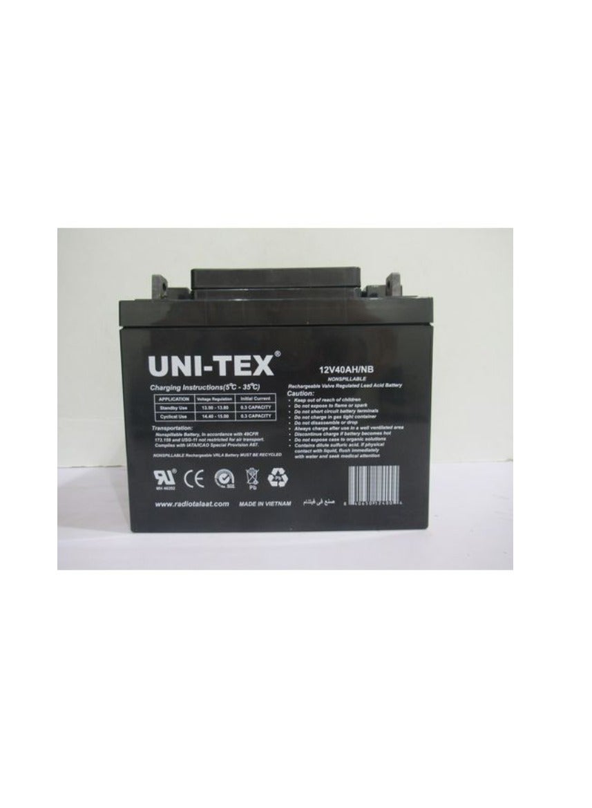يونيتكس Unitex 12v40ah Nb Rechargeable Valve Regulated Lead Acid Battery 40 AH 12 V