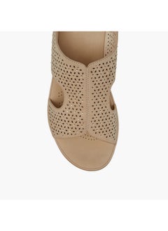 Le Confort Women's Laser Cut Detail Strap Sandals with Hook and Loop Closure  - Image 4