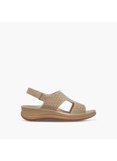 Le Confort Women's Laser Cut Detail Strap Sandals with Hook and Loop Closure  - Image 3
