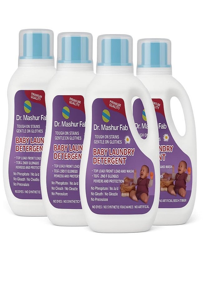 MASHUR FAB Baby Laundry Detergent, 500ml, With Bio-Enzymes, Aloe Vera & Neem, Dermatologically Tested, Free From SLS/SLES, Phosphate & Bleach (4) - Image 1