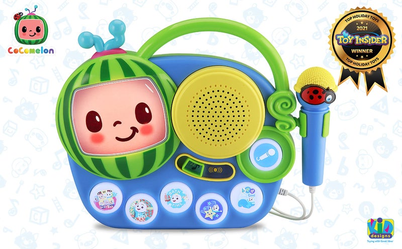 eKids Cocomelon Toy Singalong Boombox with Microphone and Built-in Music, Toddler Toys for Fans of Cocomelon Gifts - Image 2