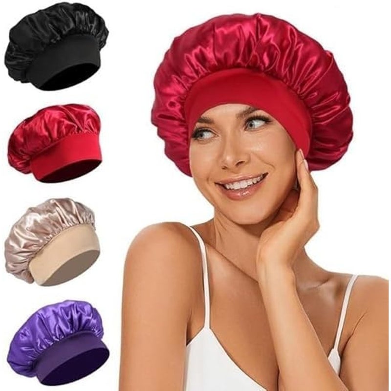 ALKAYAN Satin Bonnet for Sleeping Pack of 2 – Adjustable Soft Hair Sleep Caps for Women, Protect Natural Hair, Braids, Curly or Straight Styles, Comfortable & Durable - Image 1