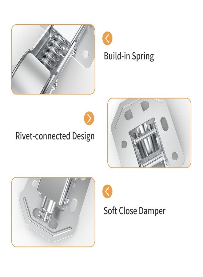Chibery 4 Pack 90 Degree Soft Close Surface Mount Spring Hinges, Easy Installation No Pre-drilled, Noiseless Frameless Hidden Concealed Kitchen Cabinet Hinge for Cupboard Folded Replacement Hardware - Image 5