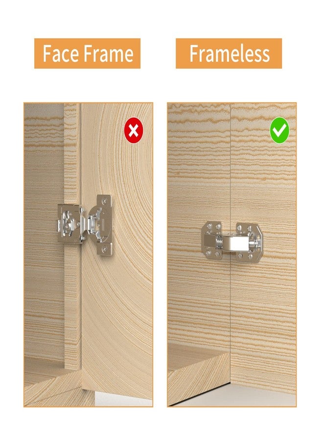 Chibery 4 Pack 90 Degree Soft Close Surface Mount Spring Hinges, Easy Installation No Pre-drilled, Noiseless Frameless Hidden Concealed Kitchen Cabinet Hinge for Cupboard Folded Replacement Hardware - Image 2