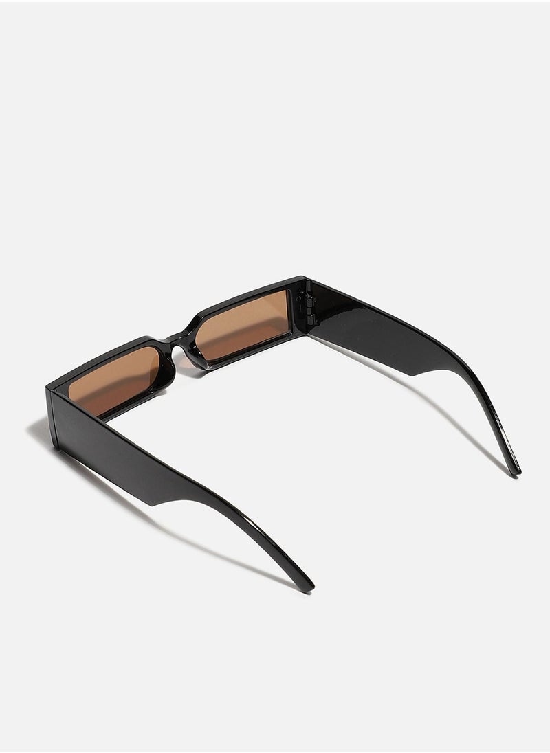 Haute Sauce Black Rectangular Sunglasses  - Image 3