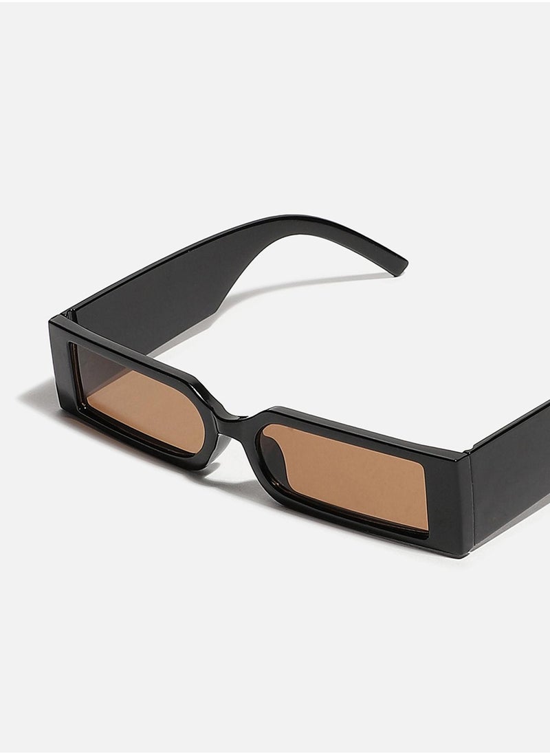 Haute Sauce Black Rectangular Sunglasses  - Image 4