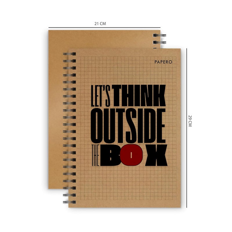 PAPERO Professional A4 Square Grid Notebook | 5MM Square Graph Design | A4 Size (8.5 x 11 inches) | Ideal for Architects & Designers | Kraft Cover | 100 Pages | Red - Image 3