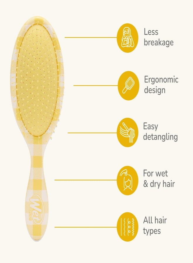 Wet Brush Original Detangler Hair Brush, Golden Gingham (Coastal Charm) - Ultra-Soft IntelliFlex Bristles - Detangling Brush Glides Through Tangles For All Hair Types (Wet Dry & Damaged) - Women & Men - Image 3