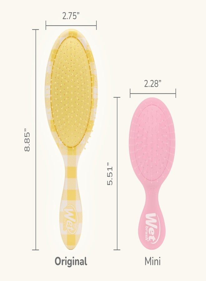 Wet Brush Original Detangler Hair Brush, Golden Gingham (Coastal Charm) - Ultra-Soft IntelliFlex Bristles - Detangling Brush Glides Through Tangles For All Hair Types (Wet Dry & Damaged) - Women & Men - Image 4