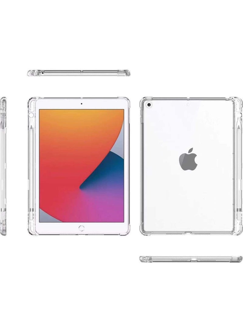 روك بو جديد غطاء شفاف 10.2 الجيل 7 / 8 / 9 الجيل 2021 / 2020 / 2019 ، مع حامل القلم ، صدمة واقية رقيقة شفافة مرنة تبو هلام السيليكا الغطاء الخلفي حالة واقية ، آي باد 10.2 بوصة - Image 3