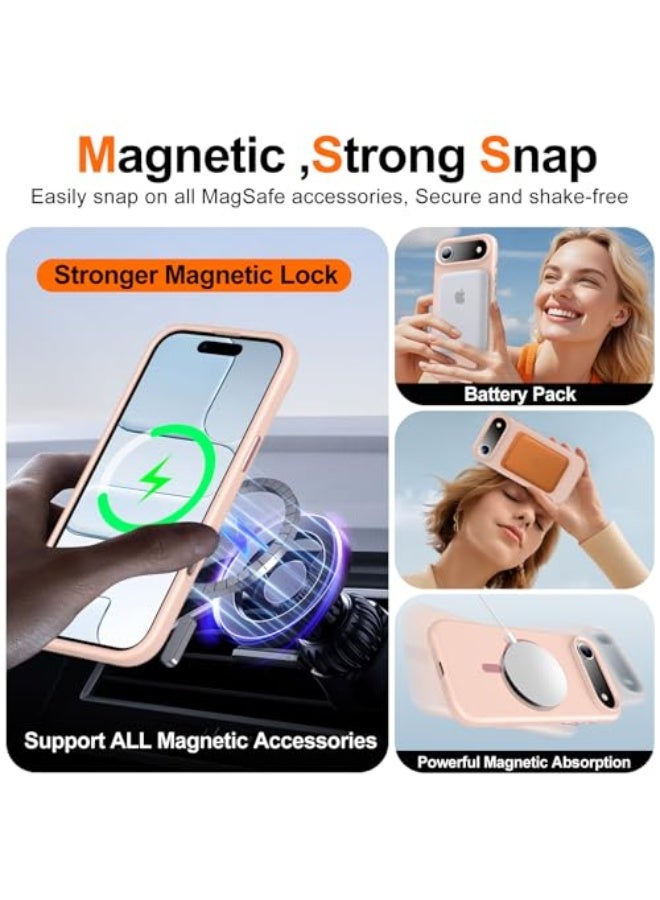 DUSALA Magnetic for iPhone Air Case [Compatible with MagSafe] [Soft Anti-Scratch Microfiber Lining],Premium Silicone with Screen Protector,Shockproof Protective iPhone 17 Air Phone Case,Pink - Image 4