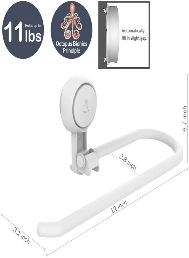 Kitchen Tissue Roll Holder Vacuum Suction Wall Mounted Organizer Tissue Holder and Suction Cup Clear Hanger Toilet Paper Roll Holder  - Image 2