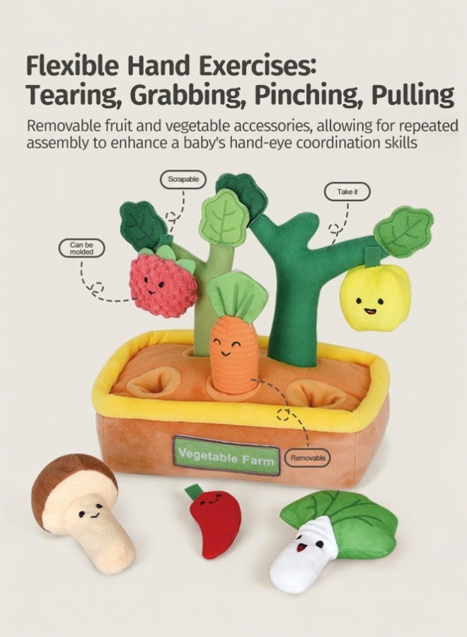 tangs Multi Sensory Shape, Baby Toys 6-12 Months, Fruits Vegetables Garden Plant Plush, Montessori Educational Learning Fine Motor Skills Toys, Baby Toys Boys Girls Gifts - Image 2