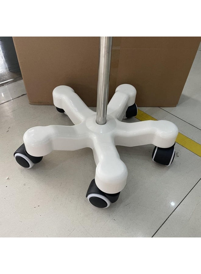 BIONEX Floor Standing Stainless Steel IV Pole for Home & Clinic Use – Adjustable Drip Stand with Removable Disc Base and Smooth-Rolling Wheels - Image 3