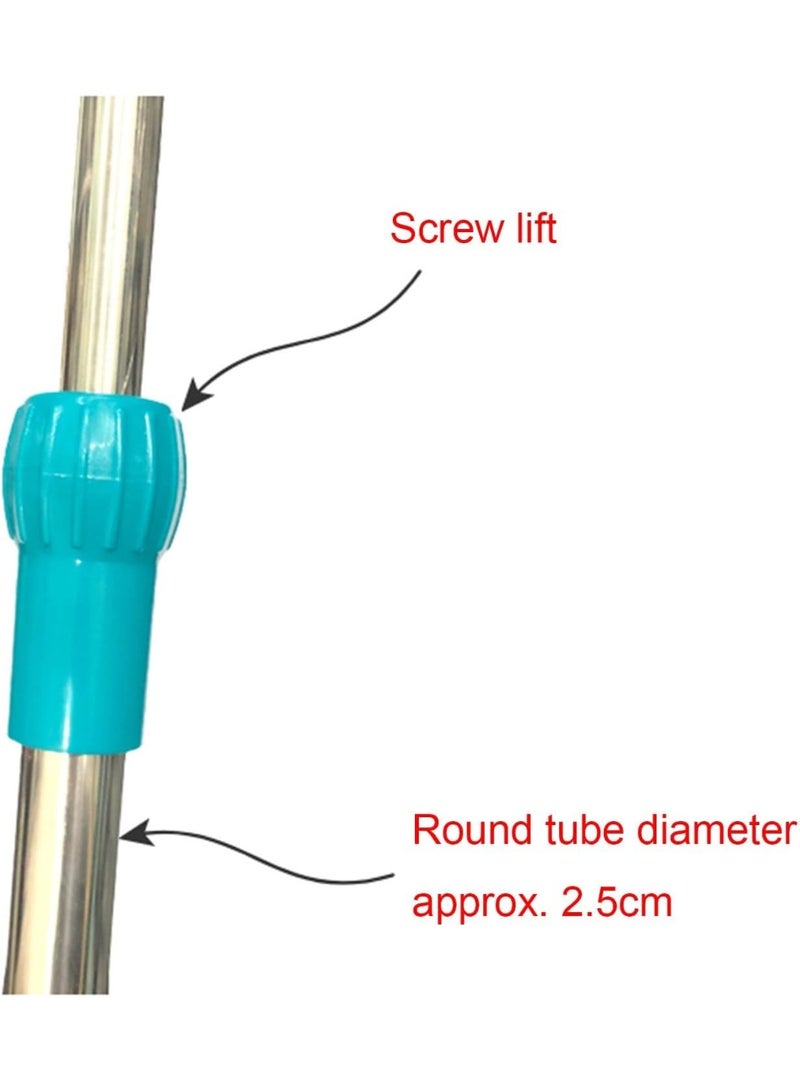 BIONEX Floor Standing Stainless Steel IV Pole for Home & Clinic Use – Adjustable Drip Stand with Removable Disc Base and Smooth-Rolling Wheels - Image 4