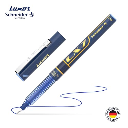 Luxor Schneider LX7 Technoroller | Pack of 3 (Blue) | Variant | 0.7 mm tip | 100% Liquid Ink Roller Pen | German Technology | Smooth writing experience | Ideal Pen for Students & Professionals - Image 4