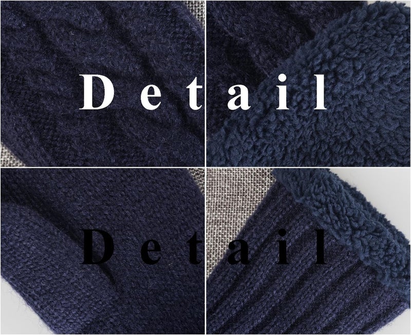 Whiteleopard Women's Winter Gloves Warm Lining - Cozy Wool Knit Thick Gloves Mittens - Image 5