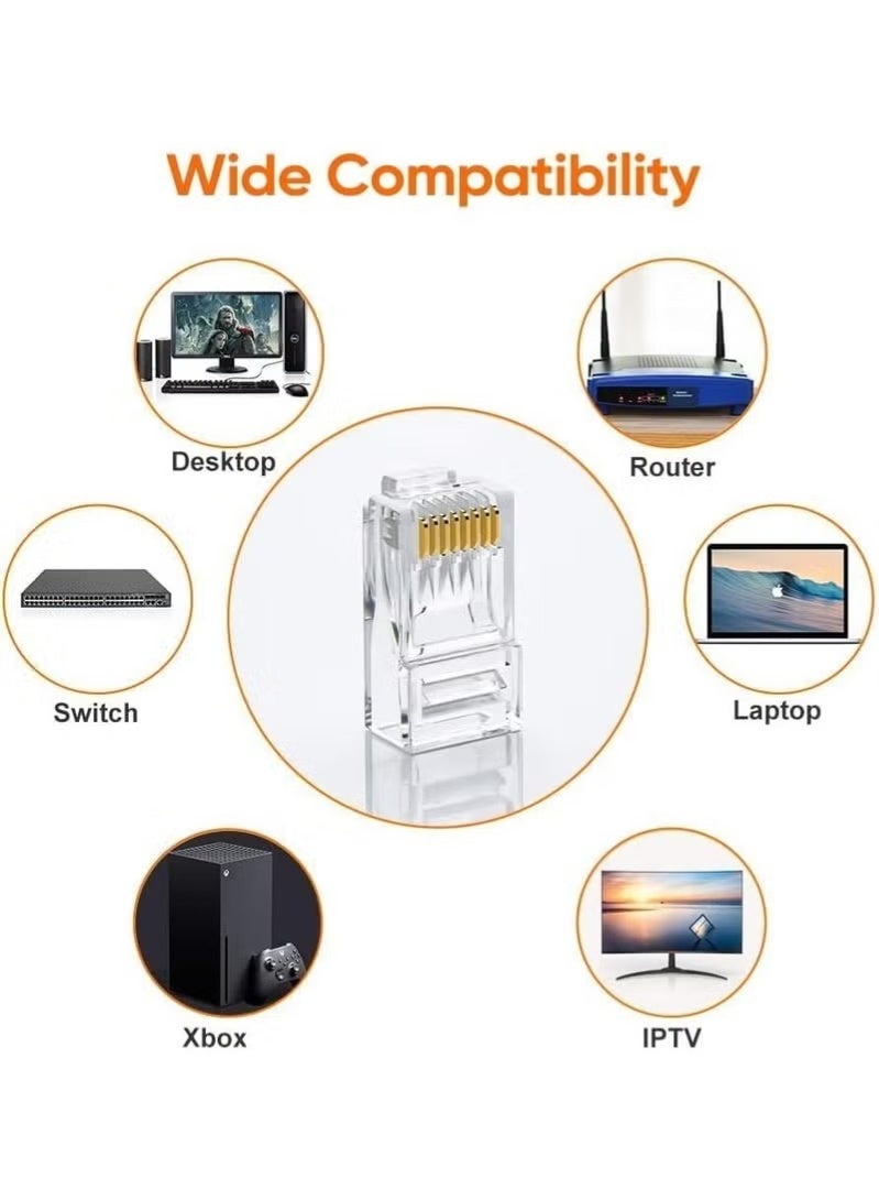 100pcs RJ45 Cat6 Network Connectors – High-Quality Ethernet Plugs - Image 3