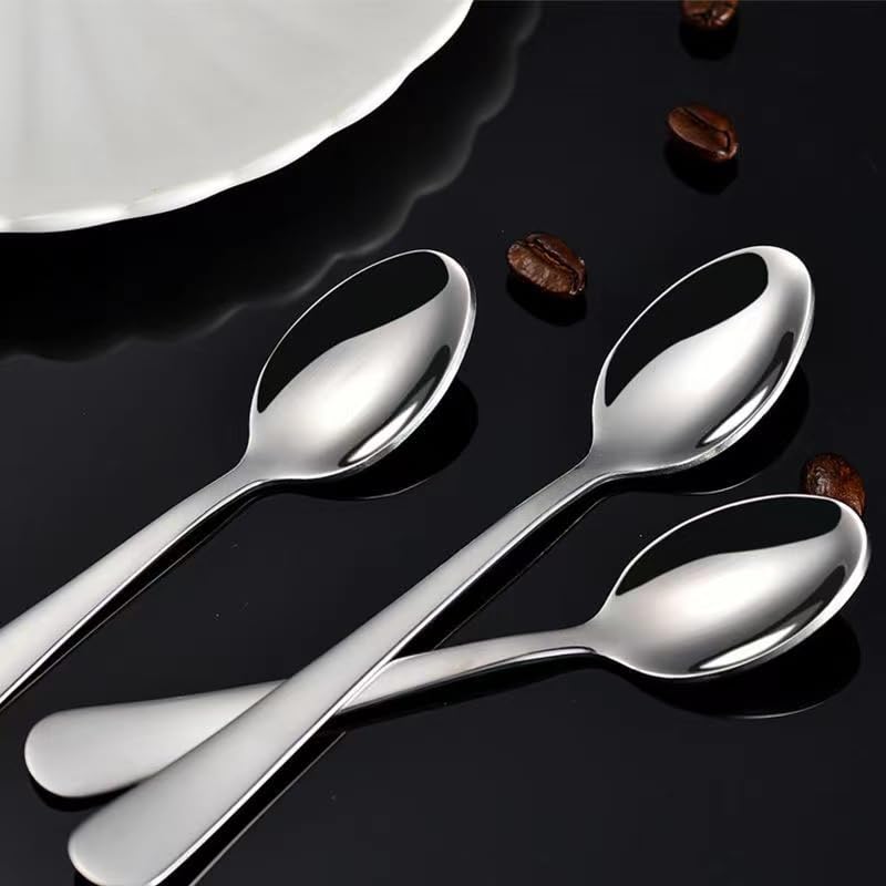 Wesdxc56 Demitasse Espresso Spoons Mini Coffee Spoon 5.5 بوصة الفولاذ المقاوم للصدأ ملاعق صغيرة للحلوى مجموعة من 6 قطع؟ فضي) - Image 5
