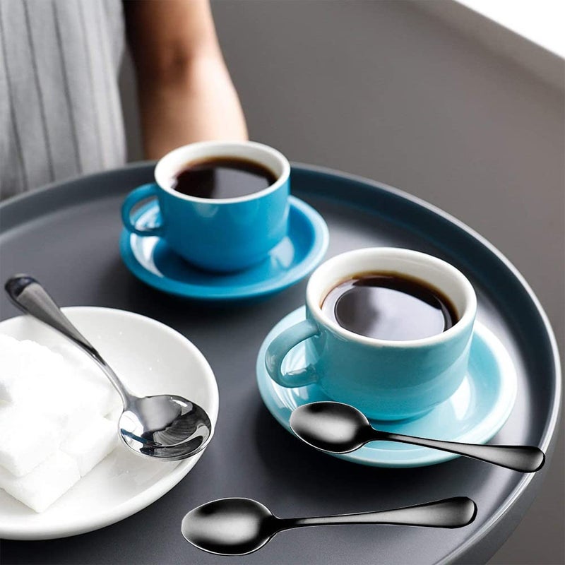 Wesdxc56 Demitasse Espresso Spoons Mini Coffee Spoon 5.5 بوصة الفولاذ المقاوم للصدأ ملاعق صغيرة للحلوى مجموعة من 6 قطع؟ فضي) - Image 3