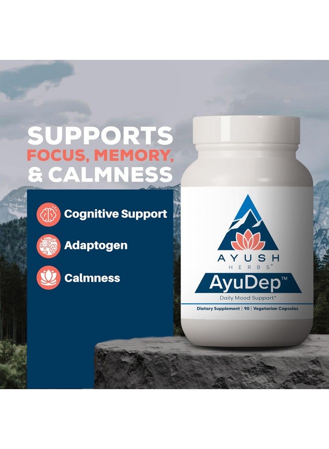 Ayush Herbs AyuDep - Saffron & Ashwagandha Supplements, Uplifting Formula for Women & Men, Herbal Support for Adults - 90 Vegetarian Capsules (1 Count) - Image 2