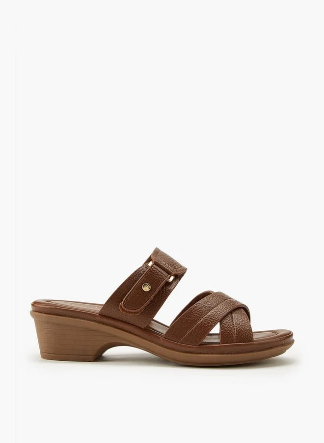 Flora Bella By Shoexpress Criss-Cross Textured Slip-On Sandals