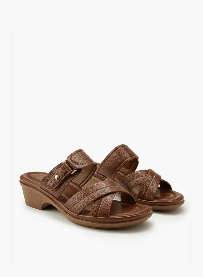 Flora Bella By Shoexpress Criss-Cross Textured Slip-On Sandals