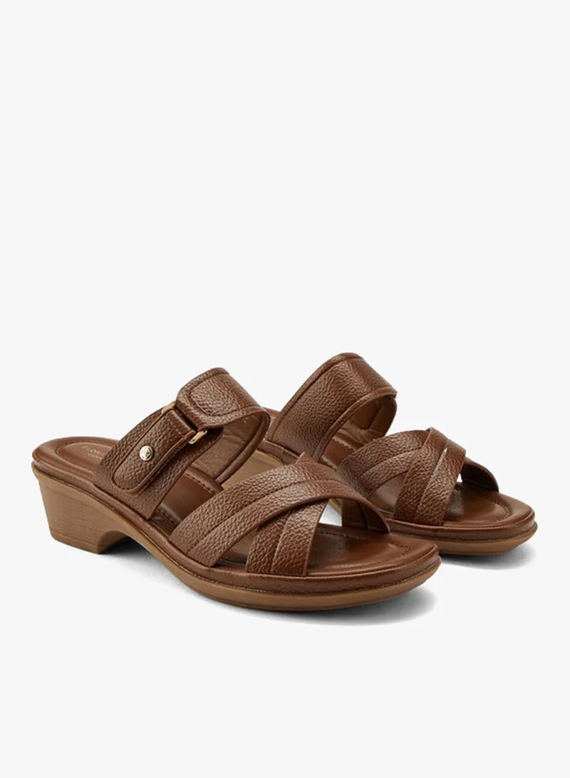 Flora Bella By Shoexpress Criss-Cross Textured Slip-On Sandals