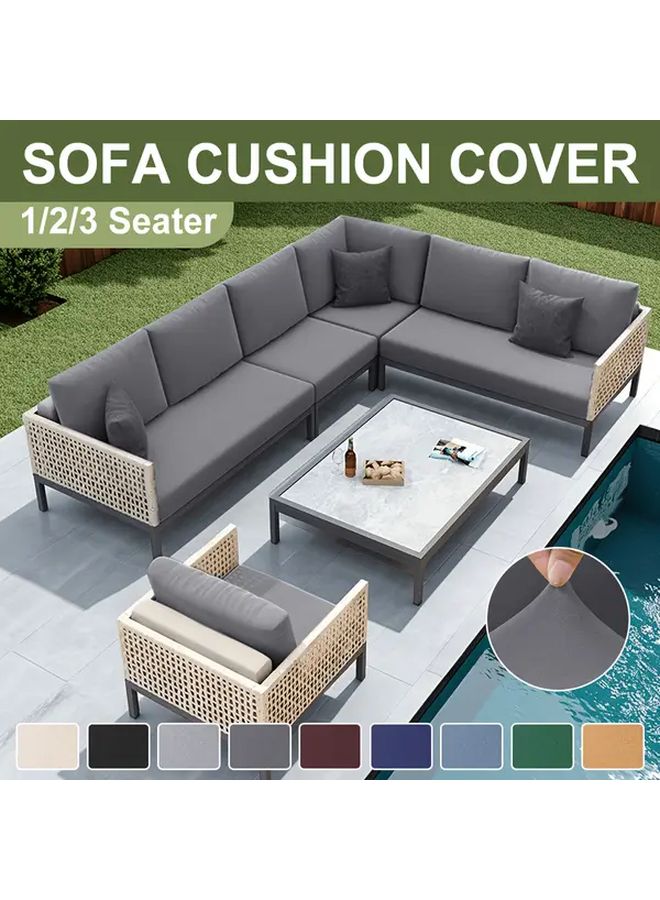 Three Seater Elastic Outdoor Cushion Cover Camel Color Washable Furniture Protector - Image 4