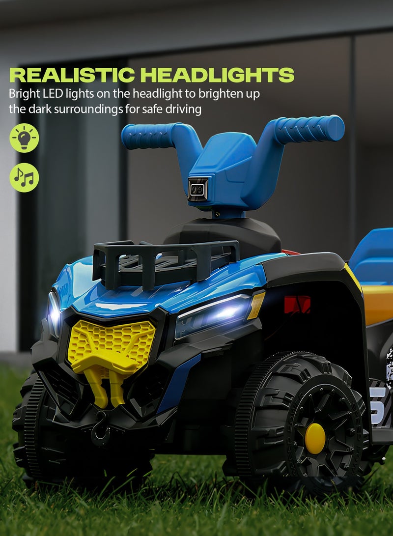 BAYBEE Mudster ATV Electric Bike for Kids | Rechargeable Ride on Baby Bike with Light, USB & Music | Kids Bike Beach ATV Bike for Kids | Childrens Bike Battery Bike for Kids | Electric Bike for Kids 2 to 5 Year Boy Girl Blue - Image 5