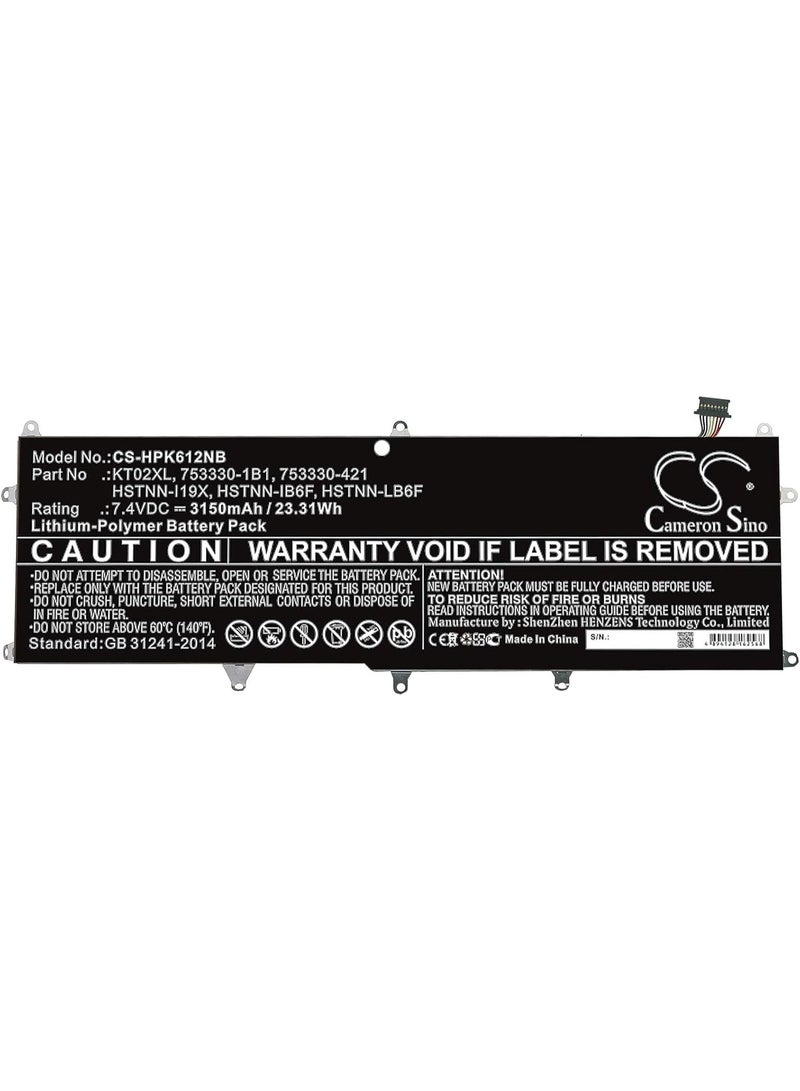 Terabyte Battery Replacement for Pro X2 612 G1 Keyboard KT02XL 753330-1B1 753330-421 HSTNN-I19X HSTNN-IB6F HSTNN-LB6F - Image 3