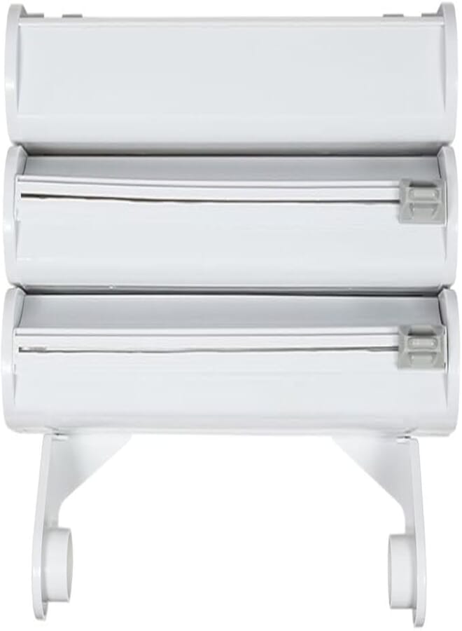 Rayen 2199 Triple Module Kitchen Roll Holder, Holds 3 Rolls, White (Made in Spain)
