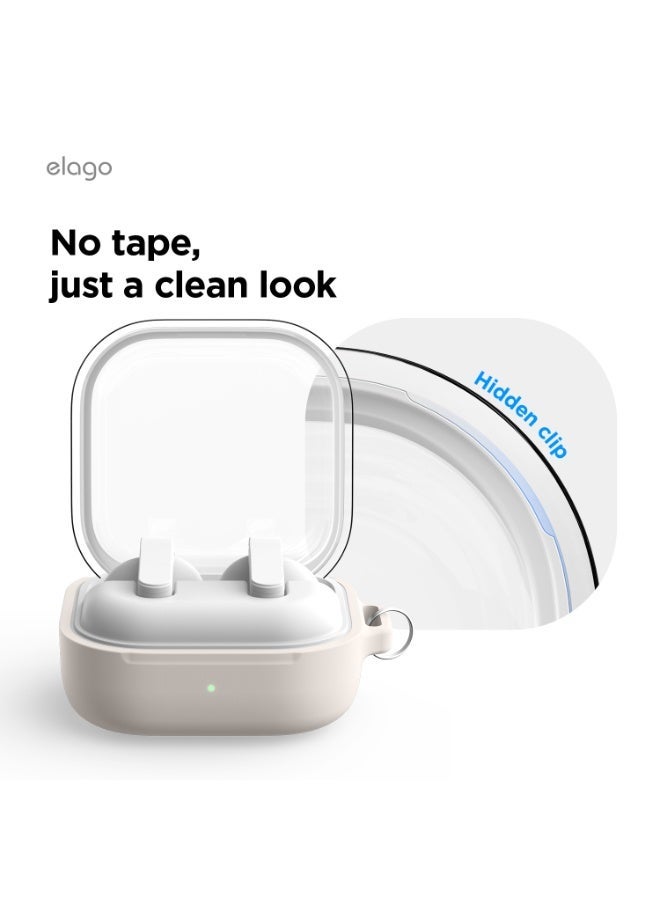 Elago Duo Hang for Samsung Galaxy Buds4 Case and Galaxy Buds 4 Pro Case Cover with Carabiner - Clear | Stone - Image 5