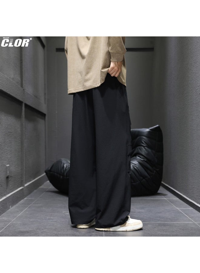 Clor Men's American Style Tactical Pants Spring Autumn Hiking Loose Straight Leg Sports Workwear Casual Pants Cl99 Black 2XL - Image 5