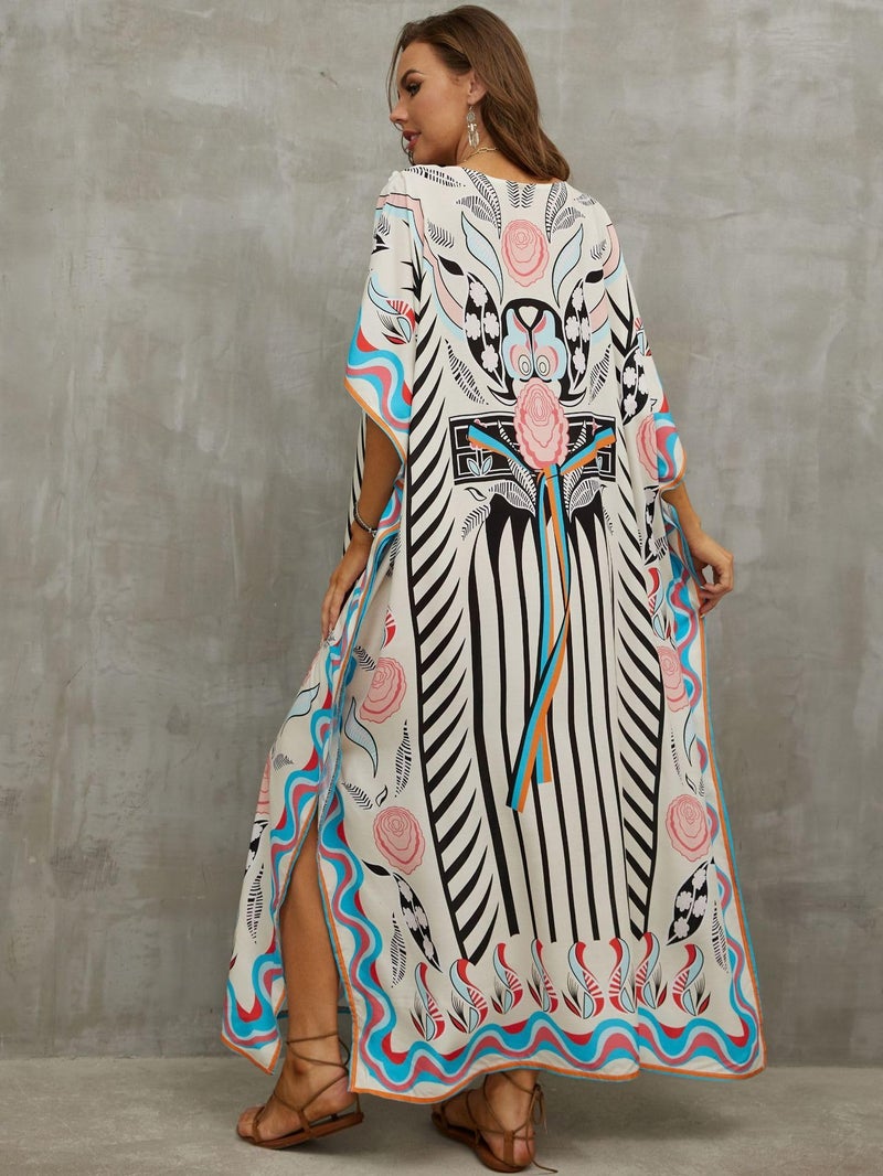 IMAGEKOPE Kaftan Dresses for Women Plus Size Bathing Suit Cover up Caftan Maxi Beach Dresses - Image 5