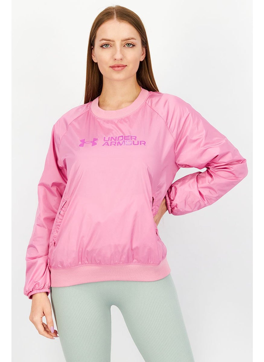 UNDER ARMOUR Women Sportswear Fit Round Neckline Long Sleeve Sweatshirt, Pink  - Image 1